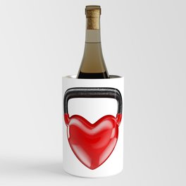 Kettlebell heart vinyl / 3D render of heavy heart shaped kettlebell Wine Chiller
