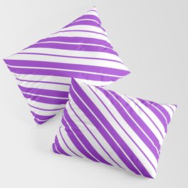 [ Thumbnail: Dark Orchid and White Colored Lines Pattern Pillow Sham ]