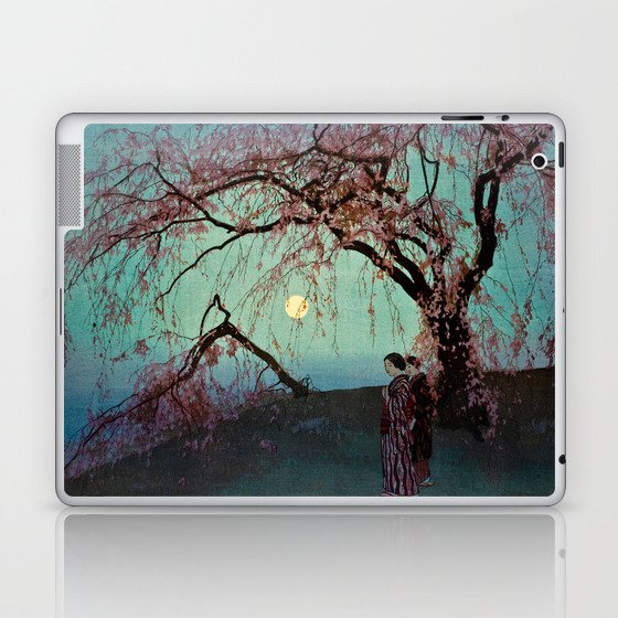 Hiroshi Yoshida - Kumoi Cherry Trees - Japanese Vintage Ukiyo-e Woodblock Painting Laptop & iPad Skin