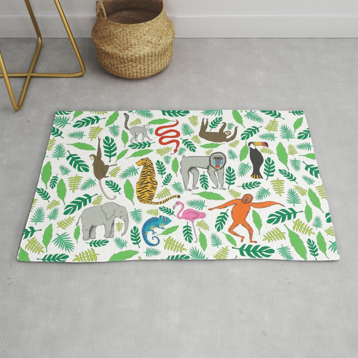 Animals In The Jungle Rug By Yasminbrooks Society6