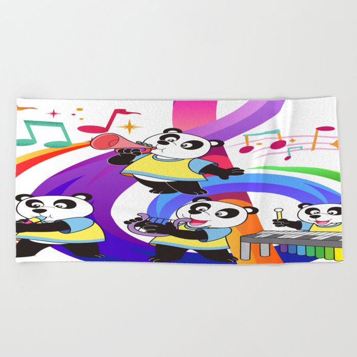 Panda Music Beach Towel