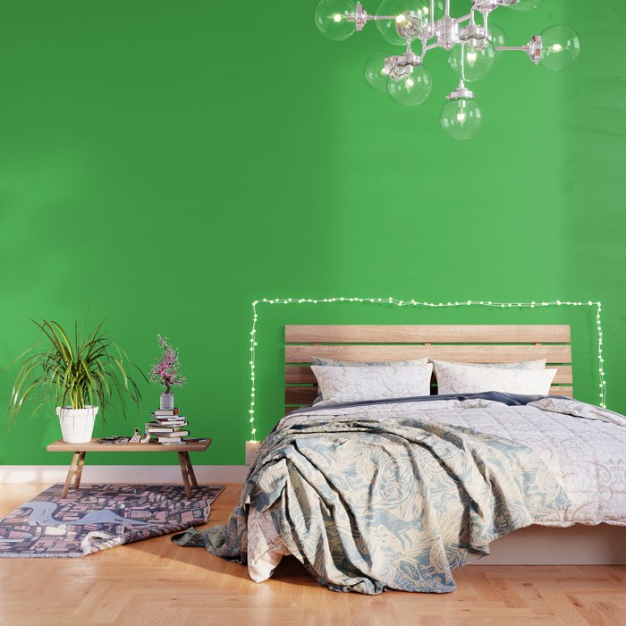 Solid Bright Kelly Green Color Wallpaper