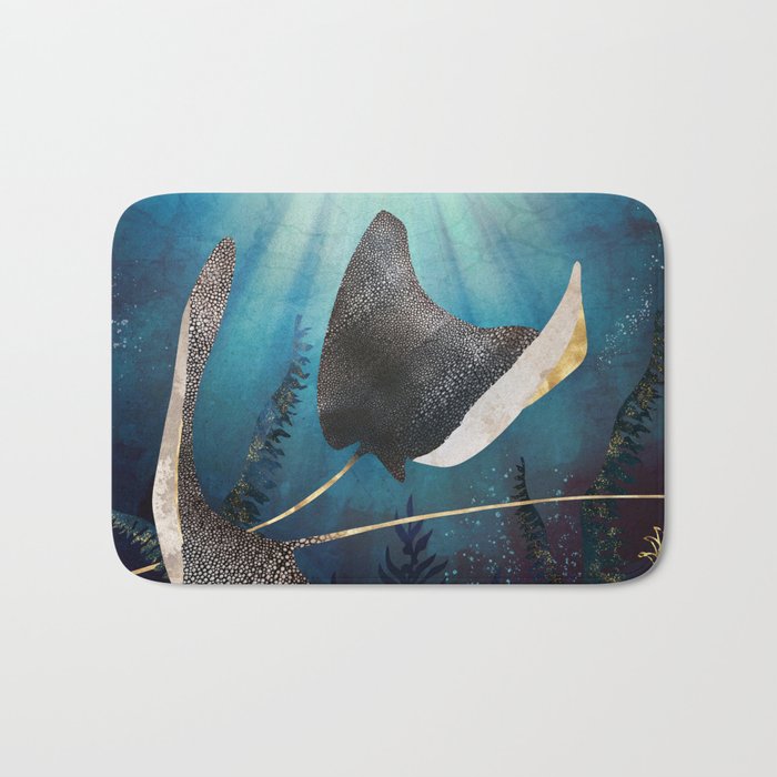 Metallic Stingray Bath Mat