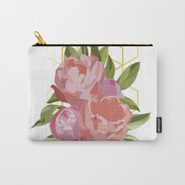 Floral Peony Hive Carry-All Pouch