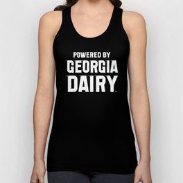 Powered by Georgia Dairy- black on white Unisex Tank Top