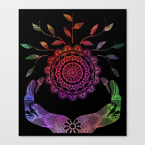Rainbow Soul-Seed Mandala Canvas Print