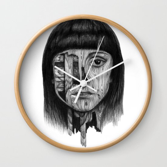 Wood Girl Wall Clock