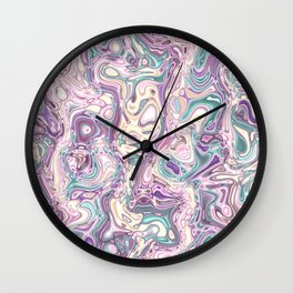 Psychedelic Pastel Marble Wall Clock
