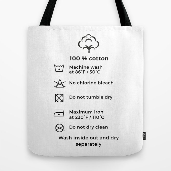 100% Cotton, Laundry Label Tote Bag by carlitov