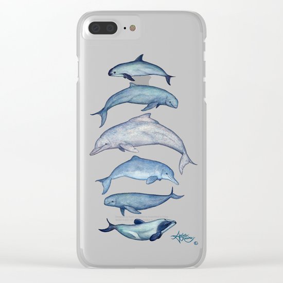 "Rare Cetaceans" by Amber Marine - Watercolor dolphins and porpoises - (Copyright 2017) Clear iPhone Case