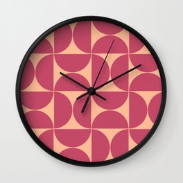 Mid-Century Modern Pattern No.67 - Peach Fuzz and Party Punch Wall Clock