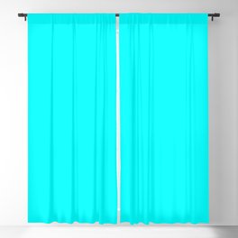 Neon Aqua Blue Bright Electric Fluorescent Color Blackout Curtain