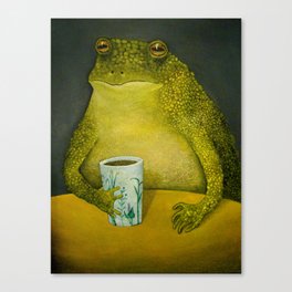 Toad's morning cup Canvas Print