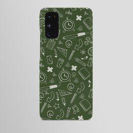 Back to School - Green-White Pattern Android Case