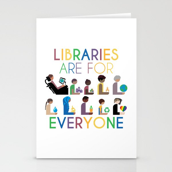 Rainbow Libraries Are For Everyone Stationery Cards