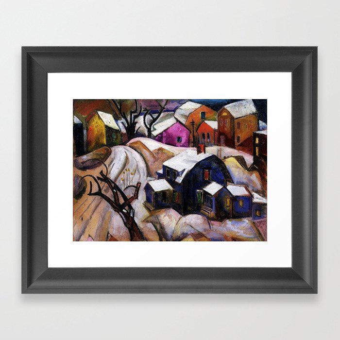 Bach Chord - Winter in a Small Town landscape painting William Sommer Framed Art Print