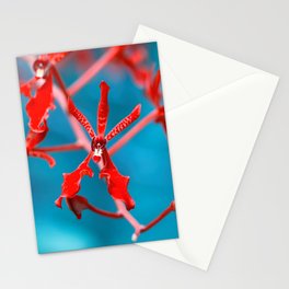 Orchid In Innudendo Red  Stationery Card