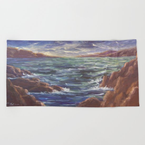 Lighthouse in the Distance AC150426 Beach Towel