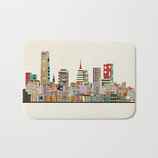 oklahoma city skyline Bath Mat