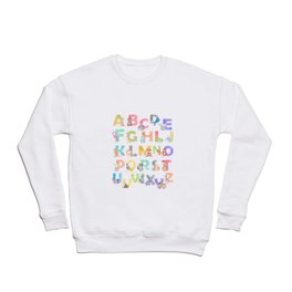 Watercolor Alphabet Animals Crewneck Sweatshirt