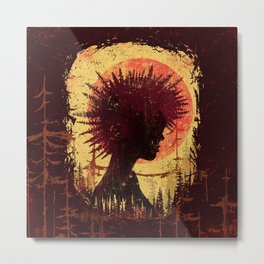 Forest Punk Vintage Metal Print | Watercolor, Abstract, Treehiking, Acrylic, Abstractwood, Wildgirl, Vintage, Treesnature, Digital, Plantleaf 