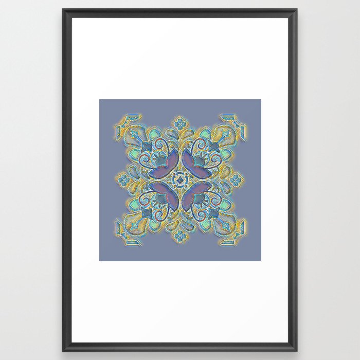 Mosaic Tile - Blue Framed Art Print