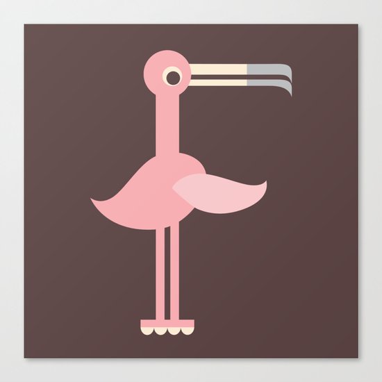 Letter F // Animal Alphabet // Flamingo Monogram Canvas Print