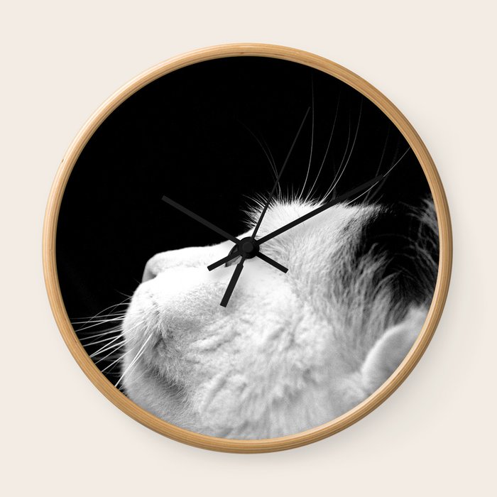 Black White Cat Wall Clock By Abstractiondesigns Society6