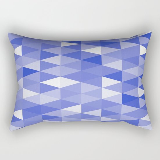 Triangles In Blue Rectangular Pillow
