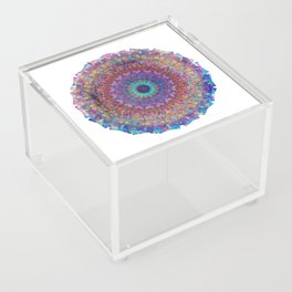 Colorful Vibrant Art - Life Glow Mandala Acrylic Box