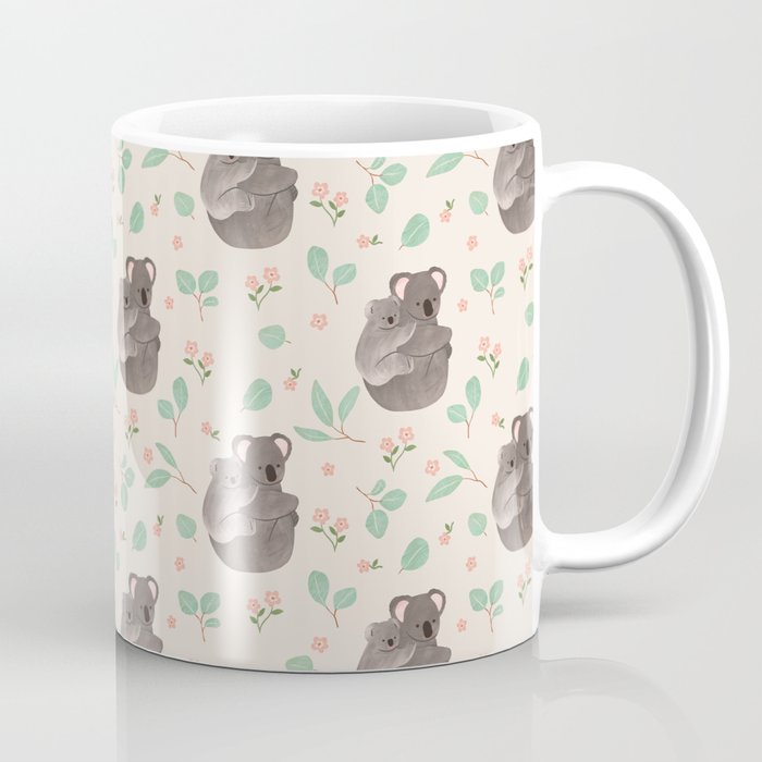 Koala and Eucalyptus Pattern Coffee Mug