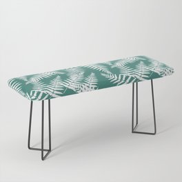 Green Blue And White Fern Leaf Pattern Bench