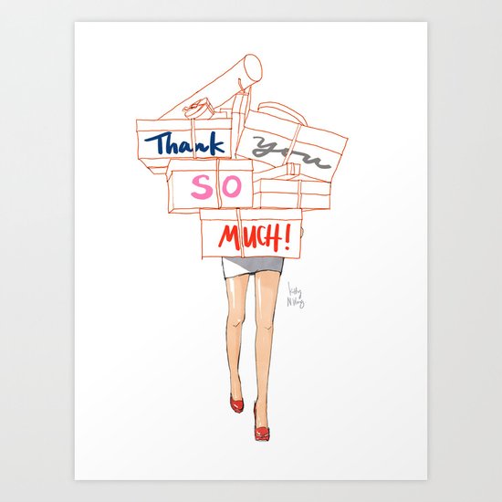 Shopacholic Says Thank You Art Print