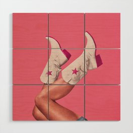 These Boots - Hot Neon Pink Wood Wall Art