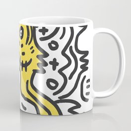 Hand Drawn Graffiti Art With Monsters in Black and White and Color Coffee Mug