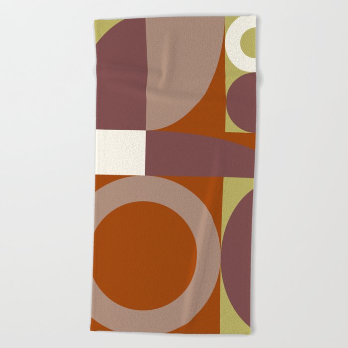 Abstract geometric arch circle colorblock 4 Beach Towel