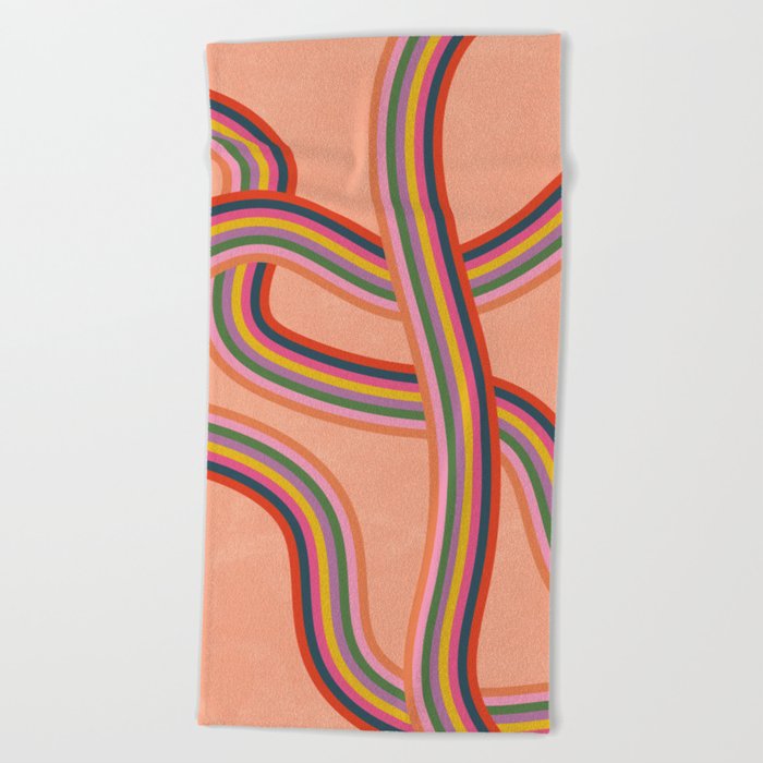 Multilines Colorful Path Beach Towel