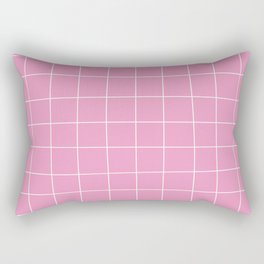 Hand Drawn Grid Hot Pink Rectangular Pillow