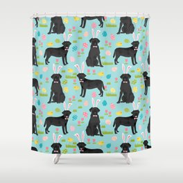 Black Lab labrador retriever dog breed pet art easter pattern costume spring Shower Curtain