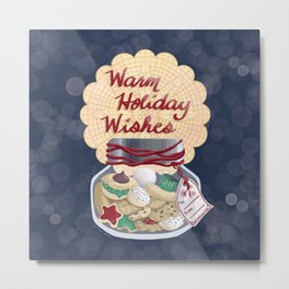 Warm Holiday Wishes Cookie Jar Metal Print