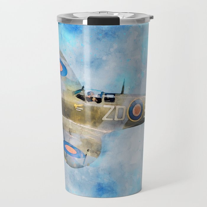 Supermarine Spitfire in flight Travel Mug
