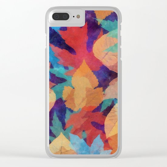 Colorful fallen leaves Clear iPhone Case