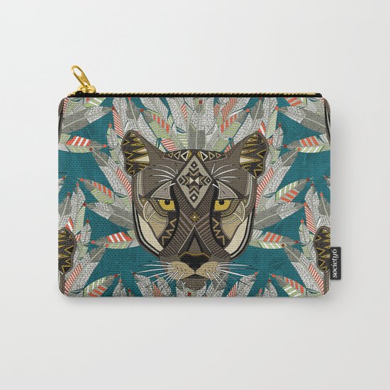 native mountain lion blue Carry-All Pouch