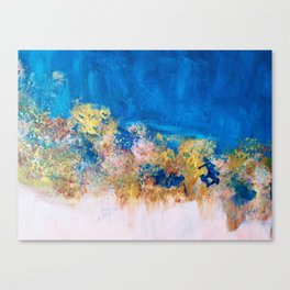abstract ocean gold cobalt Canvas Print