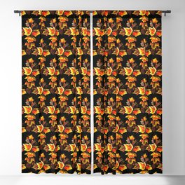 Christian Cross of Autumnal Leaves Repeat Pattern Blackout Curtain