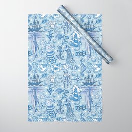 Ocean Toile Wrapping Paper