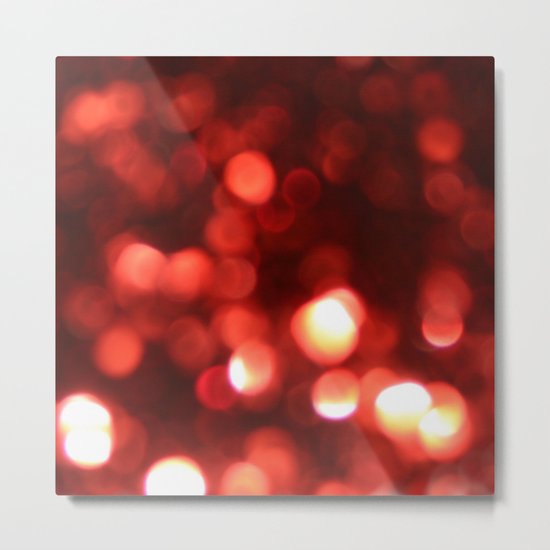 Red Blurred Lights Metal Print