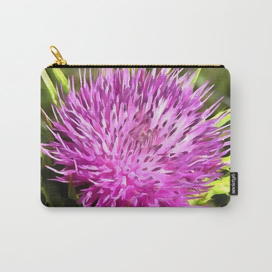 Purple Thistle Wildflower Carry-All Pouch