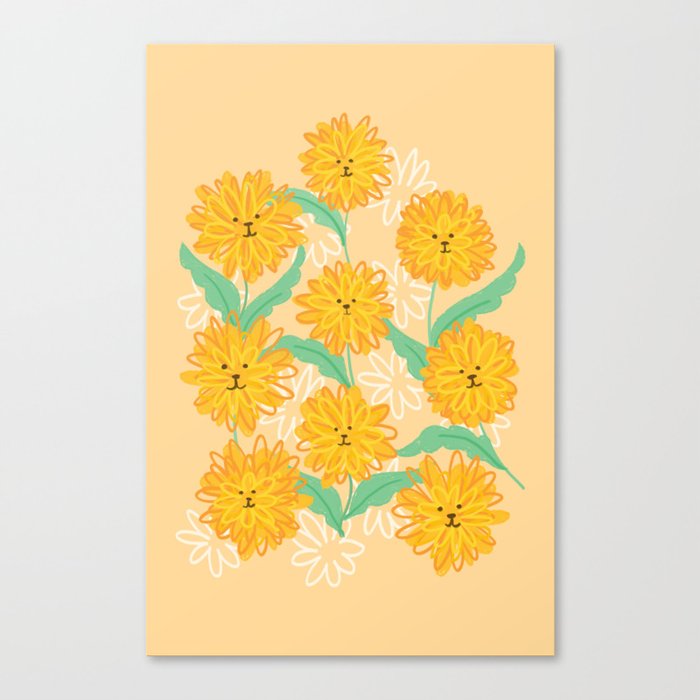 Cheery Dandelions Canvas Print