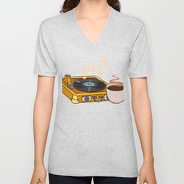 Vintage Vinyl Record Player LP Turntable Coffee Music Lover V Neck T Shirt
